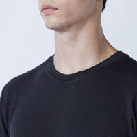 おたふく手袋 発熱吸汗速乾クルーネックシャツ ブラック 3Lサイズ JW-155 1枚（直送品）