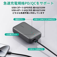 モバイルバッテリー 20000mAh PD20W/QC18W 大容量 PB-Y57-GY 1個 AUKEY