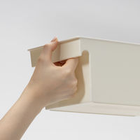 【均一価格】 収納ボックス  シンプルボックス ワイド ホワイト　幅16×奥行27.8×高さ11.5cm １セット（２個） オリジナル