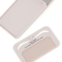 コーム付きコンパクトミラー グレー LAKOLE/ラコレ