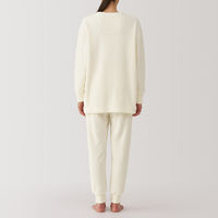 【レディース】無印良品 婦人 なめらかニットフリース 長袖ルームウェアセット 婦人M アイボリー 良品計画