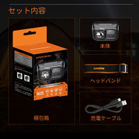 アスコ 充電式LEDヘッドライト HL23 C1000395 1台（直送品）