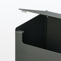 無印良品 スチールタップ収納箱フラップ式ダークグレー 約幅32×奥行10×高さ14cm 良品計画