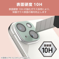 iPhone16/16 Plus カメラフィルム ガラス 全面グリッター グリーン PM-A24AFLLP6GN エレコム 1個（直送品）