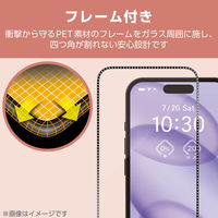 iPhone16 Pro ガラスフィルム ラインストーン風フレームデザイン PM-A24CFLGGRSSV エレコム 1個（直送品）