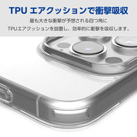 iPhone16 Pro ケース ハイブリッド ショルダーストラップホール付 透明 PM-A24CHVCKSHCR エレコム 1個（直送品）