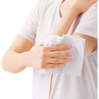 からだふき　ウェットタオルオオサキメディカル プラスハート スティックタオル 厚手エンボス 個包装 L 74994 1袋（50本入）