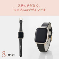 アップルウォッチバンド (41 40 38mm) レザー ベルト スリム チャコールグレー AW-41BDLJGY エレコム 1個（直送品）