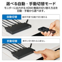 HDMI 切替器 4入力1出力 セレクター 手動 / 自動 切り替え器 ブラック DH-SW4KB41BK/E エレコム 1個