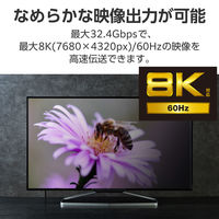 ディスプレイポートケーブル DisplayPort 耐久 ver1.4準拠 2m 黒 ECCAC-DP1420BK エレコム 1個