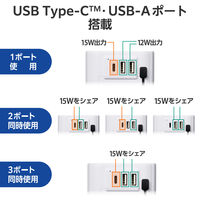 変換アダプター海外 旅行 <コンセントプラグ A/BF/O/SEタイプ> ホワイト ECT-32-15A2CWH エレコム 1個