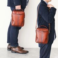 スワン　牛革シャドー　縦ショルダーバッグ　ブラウン　1505　1個（直送品）