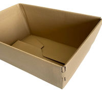 【80/100サイズ】ワンタッチダンボール 高さ可変式 逆フラップ 外寸：380×255×130/166mm 1セット（1パック（5枚入)×6）