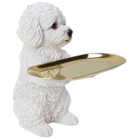 ウービア 白いトイプードルの小物置き(マグネットで取り外し可能皿) H24110-1 1個（直送品）