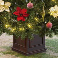 【軒先渡し】ストア・エキスプレス　木製ベースクリスマスツリーセット レッド・ゴールド　高さ240×幅130cm　8162-2392　1セット（直送品）