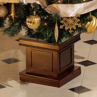 【軒先渡し】ストア・エキスプレス　木製ベース スリムクリスマスツリーセット ゴールド　高さ150×幅66cm　8736-1632　1セット（直送品）