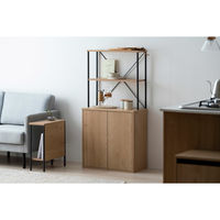 アイリスオーヤマ キッチンキャビネット ナチュラル/ブラック HKC-600 1台（直送品）