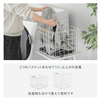 武田コーポレーション キャスター付き ワイヤーバスケット 2段 LN-H-KWB2WH 1箱(1個入)（直送品）