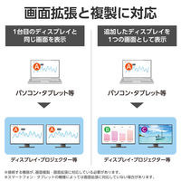 USB-C to HDMI ×2 変換アダプタ 12cm 4K 60Hz 黒 AD-CHDMI2BK2 エレコム 1個（直送品）