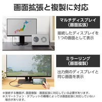 USB-C to HDMI 変換アダプタ 15cm 4K 60Hz シルバー ECAD-CHDMIQGM3 エレコム 1個