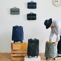 レップ ショッピングカート ハンディ折りたたみカート 保冷保温 30L ネイビー 507858 1個