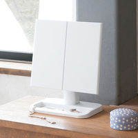 永井興産 メイクアップミラーホワイト 幅430×奥行130×高さ260mm ホワイト NK-2421個