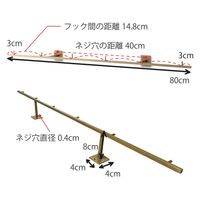 ポッシュリビング フックL ブラック W80×D8×H4cm アイアン 63873 1個（直送品）