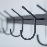 ポッシュリビング フックS ブラック W60×D8×H11cm アイアン 63882 1個（直送品）