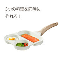 CAROTE（カローテ）フライパン 仕切り 3面 IH ガス火対応 アイボリー 1個