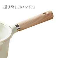 CAROTE（カローテ）鍋 片手 16cm IH ガス火対応 蓋付 アイボリー 1個