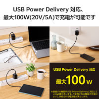 タイプCケーブル （USB-C to C） 30cm PD 100W シリコン 黒 MPA-CCECSS03BK エレコム 1個