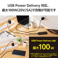 タイプCケーブル （USB-C to C） 2m PD 100W シリコン 黒 MPA-CCECSS20BK エレコム 1個（直送品）