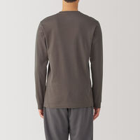 【メンズ】無印良品 紳士 あったか綿 厚手 クルーネック長袖Tシャツ 紳士L カーキ 良品計画