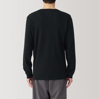 【メンズ】無印良品 紳士 あったか綿 ウールVネック長袖Tシャツ 紳士M 黒 良品計画