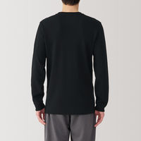 【メンズ】無印良品 紳士 あったか綿 ウールクルーネック長袖Tシャツ 紳士M 黒 良品計画