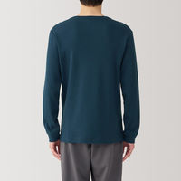 【メンズ】無印良品 紳士 あったか綿 ウールVネック長袖Tシャツ 紳士M ネイビー 良品計画