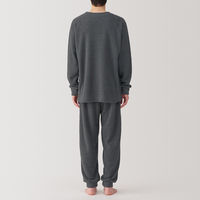 【メンズ】無印良品 紳士 なめらかニットフリース 長袖ルームウェアセット 紳士S チャコールグレー 良品計画