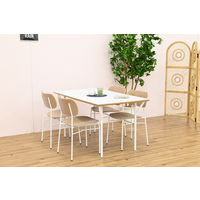 【軒先渡し】HIKARI ワークカフェダイニング ダイニングテーブル DLT-アリカ 140-Mテンバン WH/スチールレッグWH 1台（直送品）