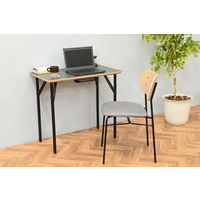 【軒先渡し】HIKARI ワークカフェダイニング ダイニングテーブル DLT-アリカ EX.-Mテンバン GRY/スチールレッグBK 1台（直送品）