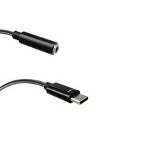 エアージェイ ステレオミニ to Type-C変換アダプターケーブル[ハイスペックモデル] HAC-HA3 BK 1個