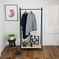 フクダクラフト 棚付A型ハンガー AH-1686 BK O 1台（直送品）