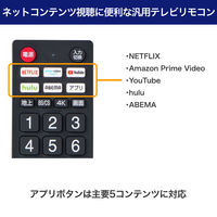 朝日電器 抗菌アプリボタンテレビリモコン RC-TVK103 1個