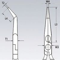 KNIPEX クニペックス ロングリーチベントニードルノーズプライヤー 2881ー280SB 1丁（直送品）