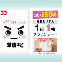 激落ちくん 1日1枚 メラミンシート 洗剤不使用 キッチンスポンジ 切れ目入り 1パック（3カット×10枚入）レック