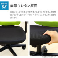 Netforce オフィスチェア メッシュチェア ラパンチェアII 肘無 事務椅子 グリーン 1脚（直送品）
