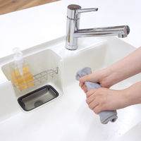 RAKUSOJI ふきんとしても使える たっぷり吸水マット ふんわり極厚 マイクロファイバー 約30×40cm 洗濯可 グレー 1個 東和産業