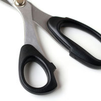 ミササ 左利き用ステンレス裁ちはさみ20cm 黒 キャップ付き MIS8199 1丁