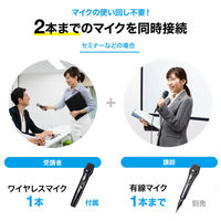 サンワサプライ ワイヤレスマイク付き拡声器スピーカー(バッテリー内蔵・ワイヤレスマイク1本対応) MM-SPAMP17 1個（直送品）