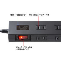 サンワサプライ 雷タップ 10個口+USB-A+Type-C(PD20W) TAP-SP2110NUC-1BK 1個