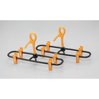 サワフジ ジーパンハンガー 2本組 ブラック/オレンジ●1セット(2本組×3) 4973306510404 1セット(2本組×3)（直送品）